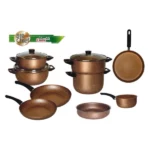 batterie de cuisine 12 pièces cookart big chief granite bronze