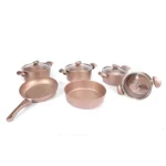 batterie de cuisine en granite oms bronze 10 pièces