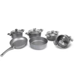 batterie de cuisine en granite oms gris 10 pièces