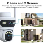caméra de surveillance solaire double lens 8mp 4k 4g shoocam v380 pro, détection ai
