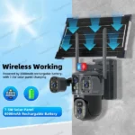 caméra de surveillance solaire ptz 8mp 4k wifi double objectif ai zoom x10 hongglobal v380 pro