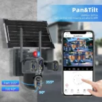 caméra de surveillance solaire ptz 8mp 4k wifi double objectif ai zoom x10 hongglobal v380 pro