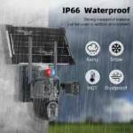 caméra de surveillance solaire ptz 8mp 4k wifi double objectif ai zoom x10 hongglobal v380 pro