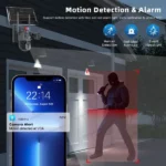 caméra de surveillance solaire ptz 8mp 4k wifi double objectif ai zoom x10 hongglobal v380 pro