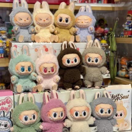 poupée art toy labubu 2ème génération edition sit down party macaron bubble mart original