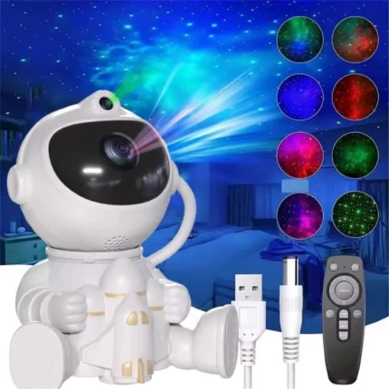 projecteur veilleuse d'astronaute étoiles de galaxie led avec télécommande