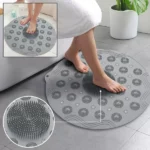 tapis de douche rond antidérapant massant avec ventouses 46x46cm medipaq