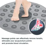 tapis de douche rond antidérapant massant avec ventouses 46x46cm medipaq