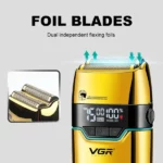 tondeuse rasoir cheveux professionnelle rechargeable à grille vgr v-350 gold, foil blades