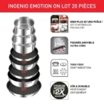 batterie de cuisine tefal ingenio cook eat 15 pièces 20 pièces L881SF04
