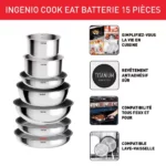 batterie de cuisine tefal ingenio cook eat 15 pièces L881SF04