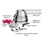 batterie de cuisine tefal ingenio cook eat 15 pièces L881SF04