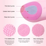 brosse nettoyante et massante électrique sonique en silicone pour visage et peau
