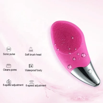 brosse nettoyante et massante électrique sonique en silicone pour visage et peau