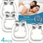 dispositif clip nasal anti-ronflement magnétique en silicone, pack de 4 pcs