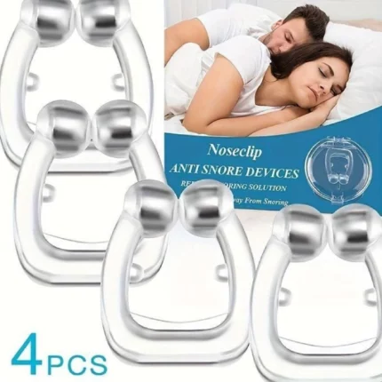 dispositif clip nasal anti-ronflement magnétique en silicone, pack de 4 pcs