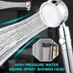 douchette haute pression économie d'eau rotative 360° avec ventilateur
