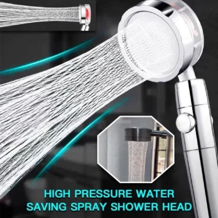 douchette haute pression économie d'eau rotative 360° avec ventilateur