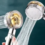douchette haute pression économie d'eau rotative 360° avec ventilateur