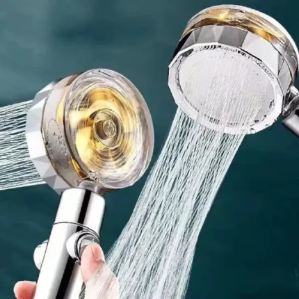 douchette haute pression économie d'eau rotative 360° avec ventilateur