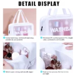 ensemble de 3 trousses de toilette cosmétiques transparentes imperméables washbag