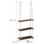 Étagère Murale Suspendue en Bois Rustique à 3 Étages – Image 5