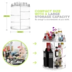 organisateur de maquillage rotatif 360° transparent de grande capacité 8 étages
