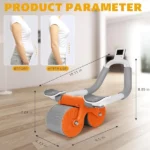 rouleau abdominal 2en1 avec rebond automatique, back trainer, ab roller