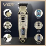 tondeuse à cheveux professionnelle led rechargeable vgr v-901 zero