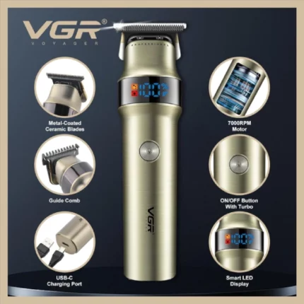 tondeuse à cheveux professionnelle led rechargeable vgr v-991