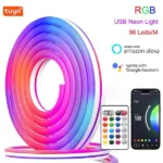 tuya ruban led rgb néon intelligent wifi et bluetooth 5m 96led