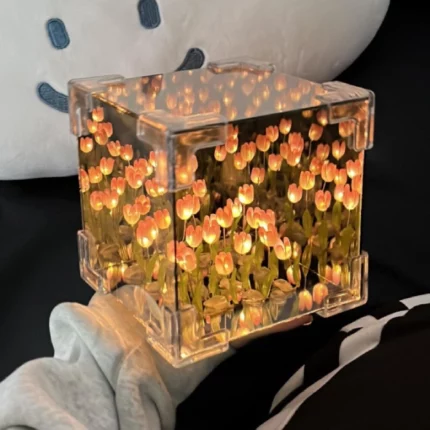 veilleuse tulipe lampe de nuit décorative led 3d 2en1 Xzyden