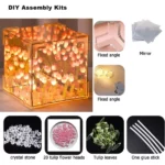 veilleuse tulipe lampe de nuit décorative led 3d 2en1