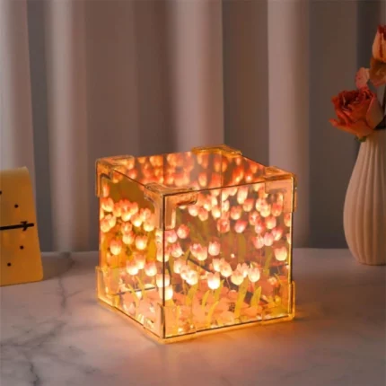 veilleuse tulipe lampe de nuit décorative led 3d 2en1 Xzyden