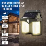 applique murale solaire 2 lampes led bk-618-2 avec détecteur capteur de mouvement