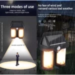 applique murale solaire 2 lampes led bk-618-2 avec détecteur capteur de mouvement