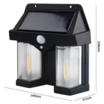 applique murale solaire 2 lampes led bk-618-2 avec détecteur capteur de mouvement