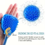 brosse à gants de nettoyage bain et massage 2en1 en silicone pour animaux de compagnie