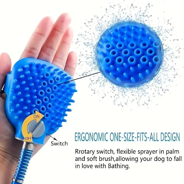 Brosse à Gants de Nettoyage et Massage 2en1 en Silicone pour Animaux de compagnie (4) brosse à gants de nettoyage bain et massage 2en1 en silicone pour animaux de compagnie