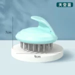 brosse de massage de cuir chevelu et shampooing en silicone vert bleu