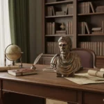 buste en résine de hannibal barca, finition aspect marbre