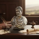 buste en résine de hannibal barca, finition aspect marbre