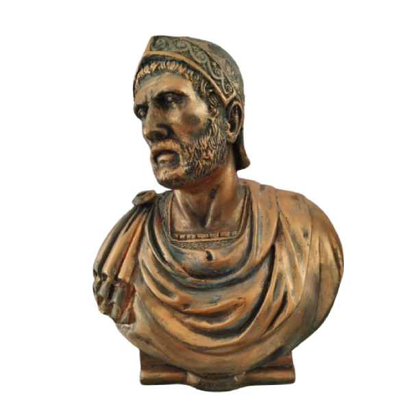 Buste en Résine de Hannibal Barca – Finition Aspect Marbre buste en résine de hannibal barca, finition aspect marbre