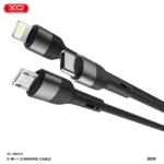 câble de données et charge rapide multifonctionnel xo nb254 60w 1.2m