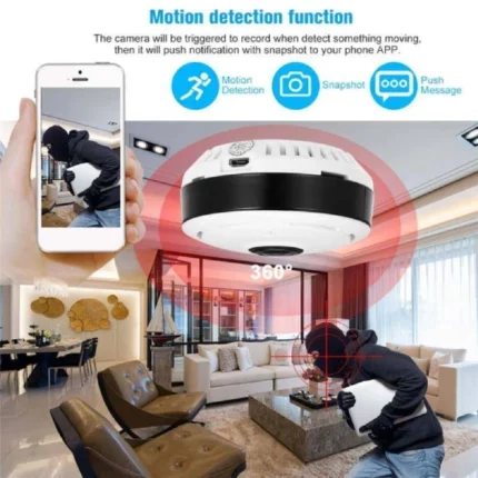 caméra panoramique wifi 3mp hd 360° vrt-a8s v380 pro, détection AI