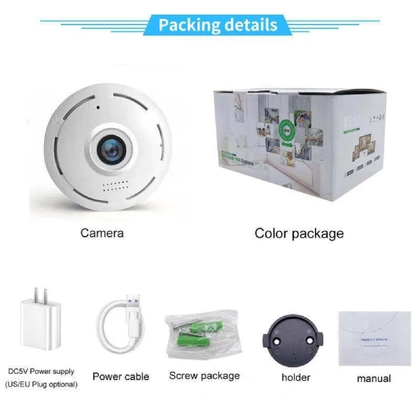 Caméra Panoramique WiFi 3MP HD 360° VRT-A8S V380 Pro - Détection IA (2) caméra panoramique wifi 3mp hd 360° vrt-a8s v380 pro, détection AI