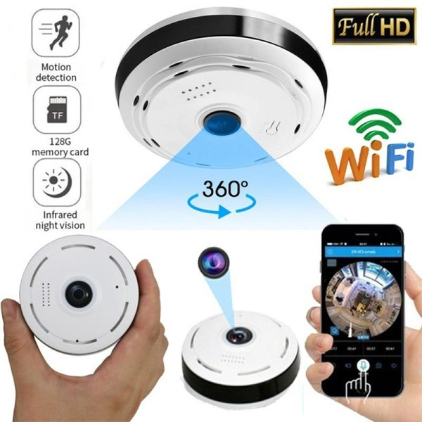 Caméra Panoramique WiFi 3MP HD 360° VRT-A8S V380 Pro - Détection IA caméra panoramique wifi 3mp hd 360° vrt-a8s v380 pro, détection AI