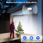 caméra de surveillance projecteur extérieure wifi tuya 3mp full hd 10w avec détecteur capteur AI IR, smart life, alexa, google home