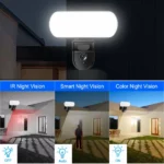 caméra de surveillance projecteur extérieure wifi tuya 3mp full hd 10w avec détecteur capteur AI IR, smart life, alexa, google home