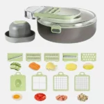 coupe-légumes multifonctions 9en1 avec hachoir à épices 2024, trancheur, épulcheur, râpe, 15 pièces